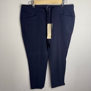 NEW Borelio Men’s Dress Pants 34 Sean Relax Fit Navy Blue Stretch Waist Band